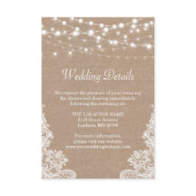 ラスティックな麻ひも ストリング ライト レース ウェディング ディテール