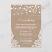 ラスティックな麻ひも ストリング ライト レース ウェディング ディテール エンクロージャーカード (裏面)