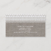 ラスティックな麻布とエレガントなレースのシックスタイル 名刺 (裏面)