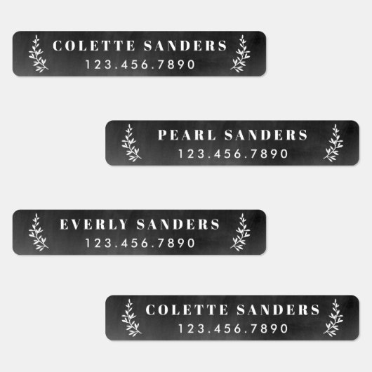 ラスティックな黒板のアイロン転写ネームラベル ラベル (グループ)