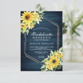 ラスティックひまわりグリーン シーズン 結婚前のお祝い ご招待状 招待状 (スタンド正面)