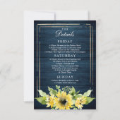 ラスティックひまわりグリーン シーズン 結婚前のお祝い ご招待状 招待状 (裏面)