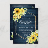 ラスティックひまわりグリーン シーズン 結婚前のお祝い ご招待状 招待状 (正面/裏面)