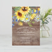 ラスティックひまわりブーケ 25周年パーティー 招待状 (スタンド正面)