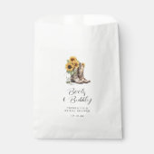 ラスティックひまわりブーツとバブル ブライズシャワー フェイバーバッグ (正面)