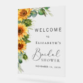 ラスティックひまわりユーカリ ブライダルシャワー ウェルカム アクリルサイン (傾斜)