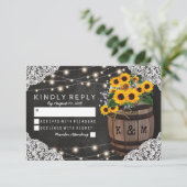 ラスティックひまわりワイナリー結婚式招待の返信 出欠カード (スタンド正面)