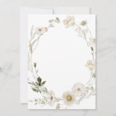 ラスティックアイボリー ワイルドフラワー ウェディング シャワー 招待状 (裏面)