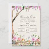 ラスティックアカシアと野の花のSave the Dateカード 招待状 (正面)