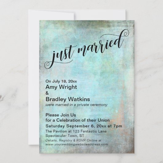 ラスティックアクアウェディング アフターパーティー 招待状 (正面)