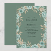 ラスティックアクアトープリースウェディング 招待状 (正面/裏面)