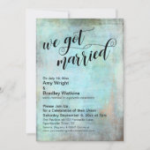 ラスティックアクア　私たち結婚しました　披露宴のみ 招待状 (正面)