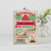 ラスティックアドベンチャーキャンピング　バースデーパーティーご招待 招待状 (スタンド正面)