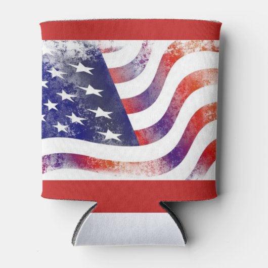 ラスティックアメリカ国旗 缶クーラー (正面)