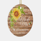 ラスティックイエローのひまわりウェディング セラミックオーナメント (右)