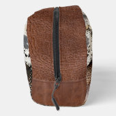 ラスティックウェスタン工具付き革とアンティークレース ドップキット (右)