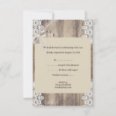 ラスティックウェディングの出欠確認 ビーズ装飾のレース ウッド バルーン 4 出欠カード (裏面)