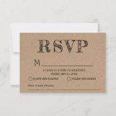 ラスティックウェディングソングリクエストカセットクラフトRSVP 出欠カード (裏面)