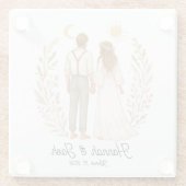 ラスティックウェディングテーマ（カスタマイズ可能） ガラスコースター (裏面)