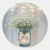 ラスティックウェディングモノグラムステッカー ラウンドシール (正面)