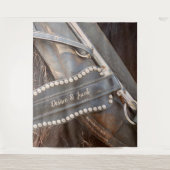 ラスティックウェディング ウェスタンホース フォトブース 背景 タペストリー (正面)