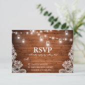 ラスティックウェディング ウッドジャー ストリングライト レース RSVP (スタンド正面)