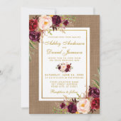ラスティックウェディング バルーン バーガンディー結婚式招待状 招待状 (正面)