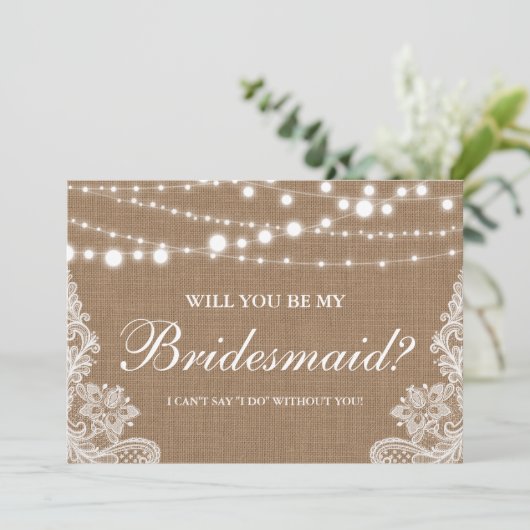 ラスティックウェディング バルーン ライト レース ブライズメイド 招待状 (スタンド正面)