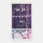 ラスティックウェディング - 木材、レース、糸ハート (正面)