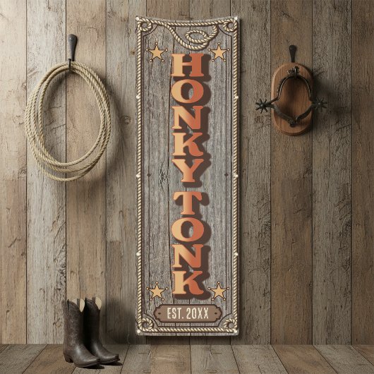 ラスティックウエスタン HONKY TONK 縦 ID1318 横断幕