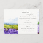 ラスティックウォータカラーラベンダー畑のウェディングレセプション エンクロージャーカード (正面)