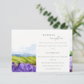ラスティックウォータカラーラベンダー畑のウェディングレセプション エンクロージャーカード (スタンド正面)