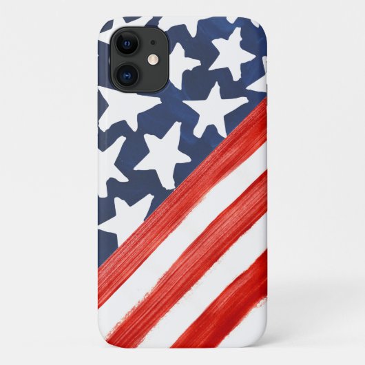 ラスティックウォーターカラーアメリカ国旗独立記念日 Case-Mate iPhoneケース (裏面)