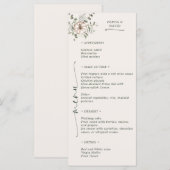 ラスティックウォーターカラーカボチャユーカリの秋の結婚式 メニュー (正面/裏面)