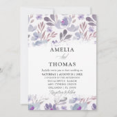 ラスティックウォーターカラーフラワーの結婚式招待状 招待状 (正面)