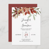 ラスティックウォーターカラーボヘミアンフォールバーチャルウェディング 案内ポストカード (正面/裏面)