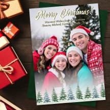 ラスティックウォーターカラー松の木の写真 クリスマス