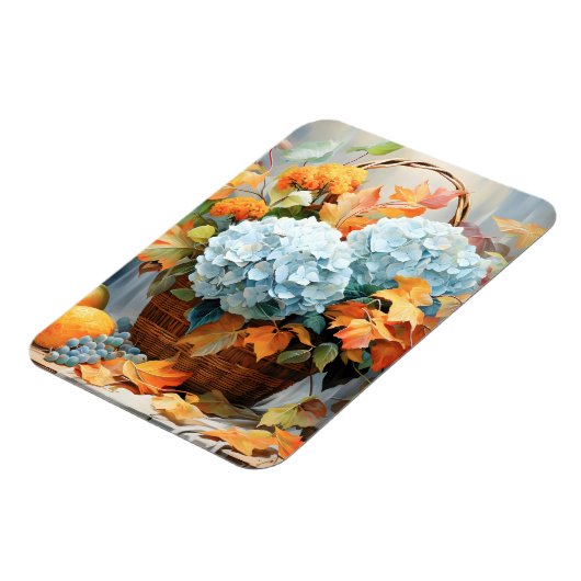 ラスティックウォーターカラー秋の花バスケット マグネット (左側)