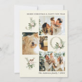 ラスティックウォーターカラー ジョイ 3 枚の写真のクリスマス シーズンカード (正面)