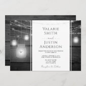 ラスティックウッドとジャー照明 ウェディング招待状 招待状 (正面/裏面)