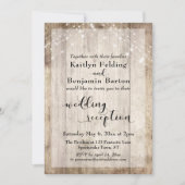 ラスティックウッドとライトストリングスのウェディングレセプション 招待状 (正面)