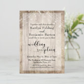 ラスティックウッドとライトストリングスのウェディングレセプション 招待状 (スタンド正面)