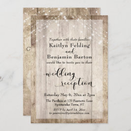 ラスティックウッドとライトストリングスのウェディングレセプション 招待状
