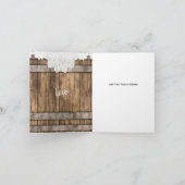 ラスティックウッドとレースのブライダルシャワー サンキューカード (内部)