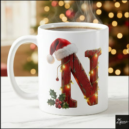 ラスティックウッドのクリスマスレターNストリングライト コーヒーマグカップ
