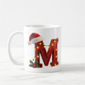 ラスティックウッドクリスマスイニシャルMイルミネーション コーヒーマグカップ (左)