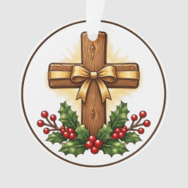 ラスティックウッドクロス クリスマス オーナメント