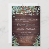 ラスティックウッドグリーンライト ウェディングセレブレーション 招待状 (正面)