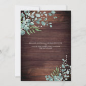 ラスティックウッドグリーンライト ウェディングセレブレーション 招待状 (裏面)