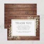 ラスティックウッドグリーン葬儀 お別れの会 サンキューカード (正面/裏面)